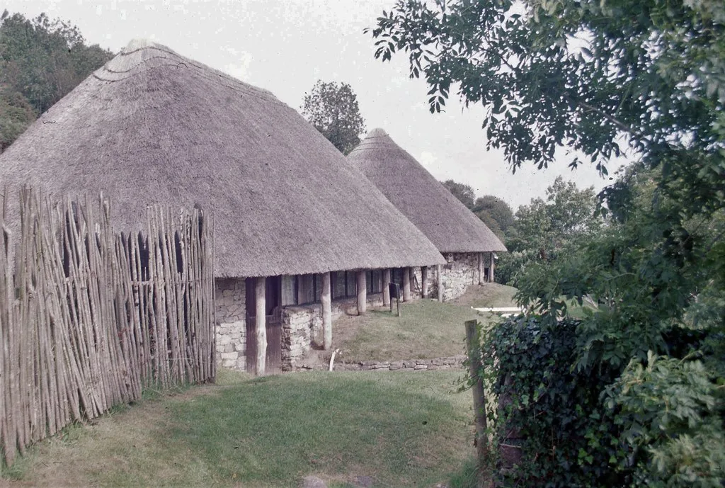 Reconstructed dwellings at the Lough Gur Heritage Centre, County Limerick.