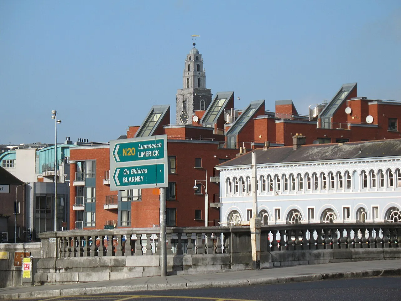Shandon tower seen across Cork from Merchant’s Quay.