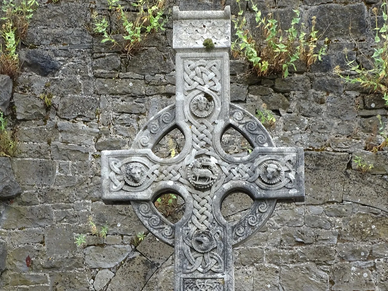Celtic cross in the graveyard of St John's Cathedral, Limerick.