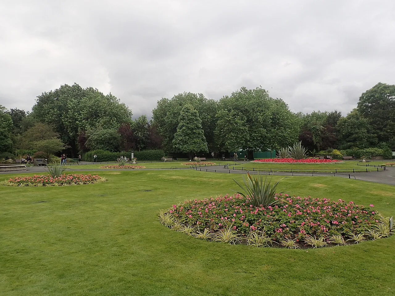 Flower beds in St Stephen's Green, Dublin.