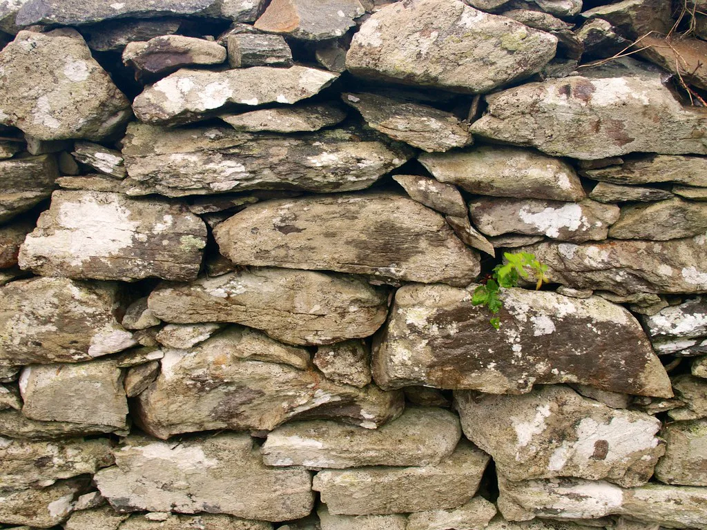 Stone wall at Drombeg, County Cork.