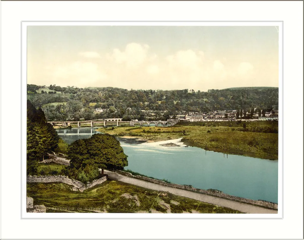 Historic photochrom view of Cappoquin, County Waterford.