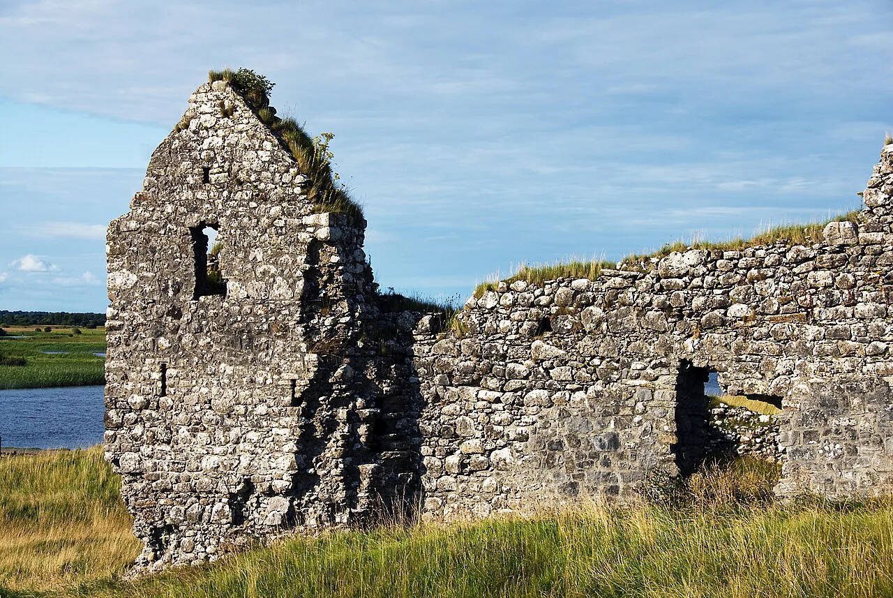 Castle ruins at Clonmacnoise, County Offaly.
