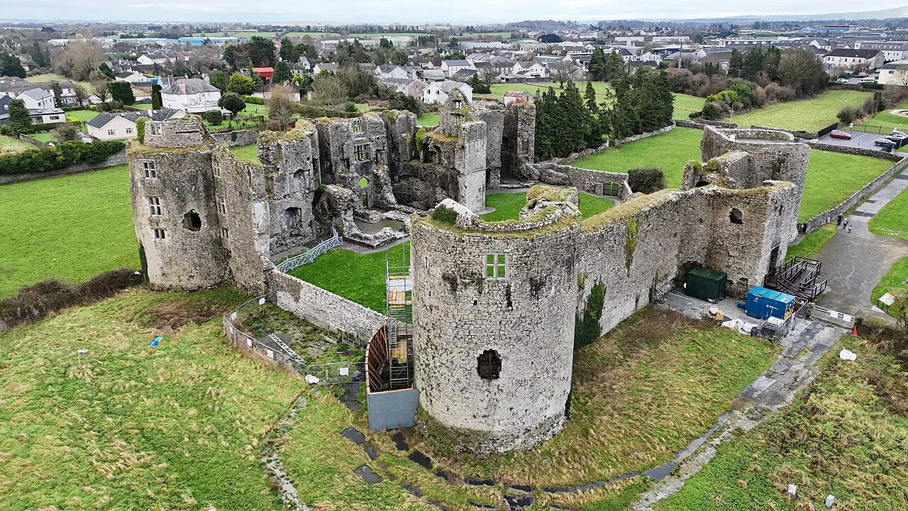 Aerial view of Roscommon Castle.
