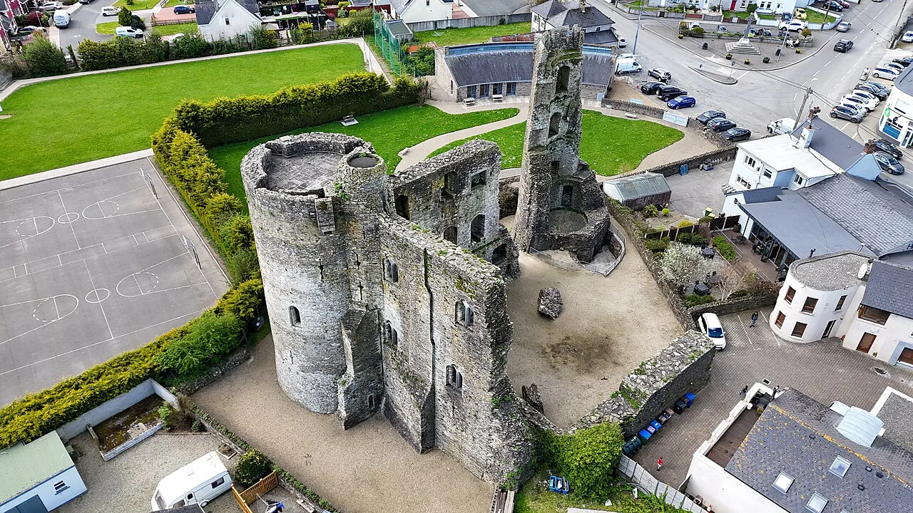 Aerial view of Ferns Castle, County Wexford.
