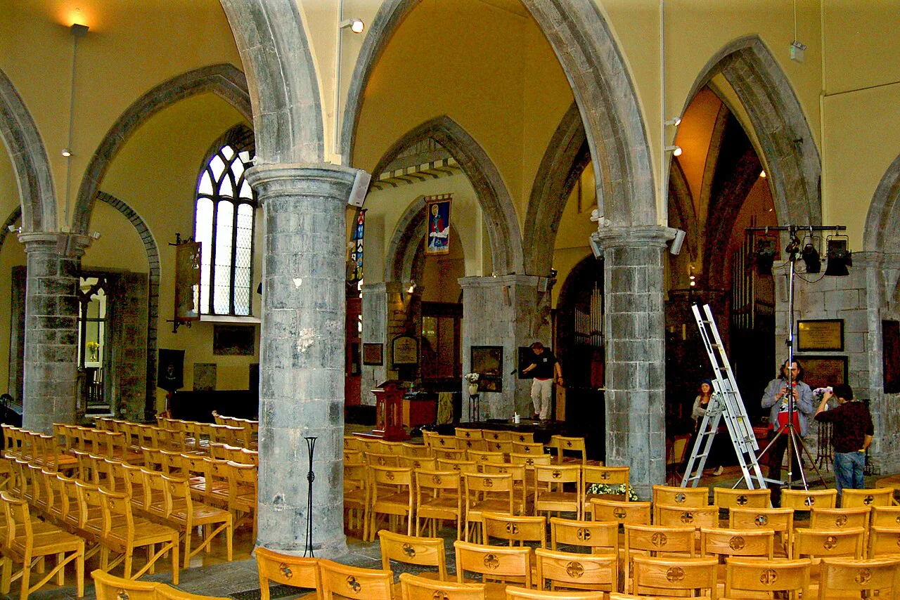 Arches and seating inside St Nicholas’ Collegiate Church, Galway.