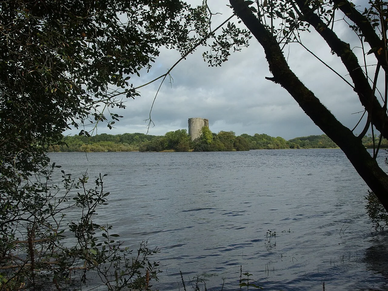 Cloughoughter Castle seen across the lake, County Cavan.