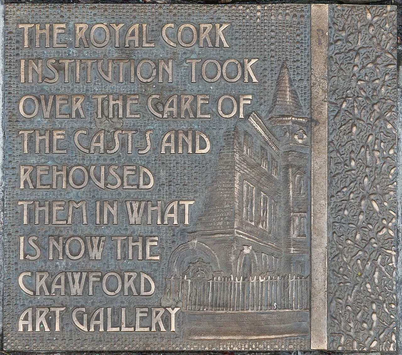 Detail of the Crawford Art Gallery's history panel, Cork.