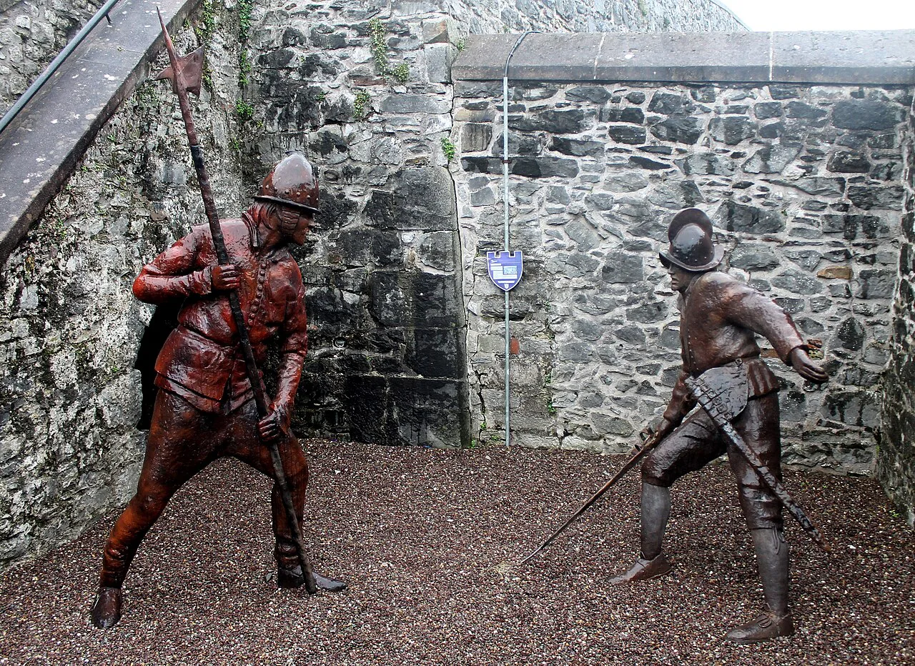 Figures inside Elizabeth Fort, Cork.