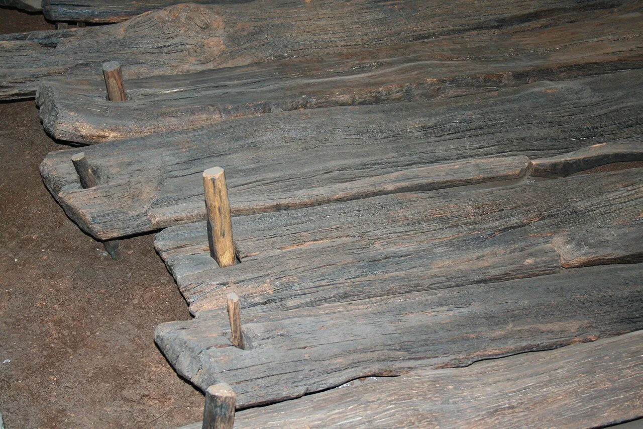 Preserved timbers of the Corlea Trackway, County Longford.