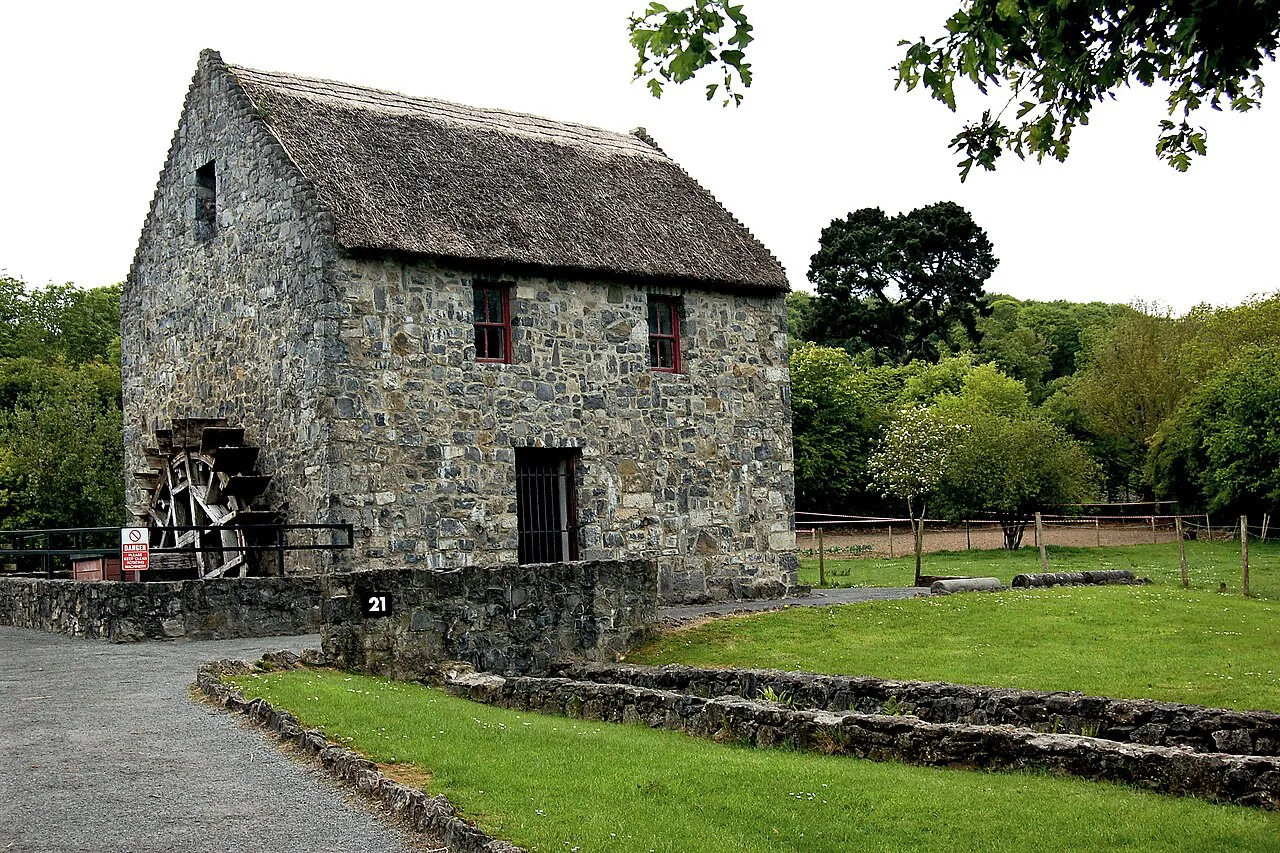 Vertical watermill at Bunratty Folk Park, County Clare.