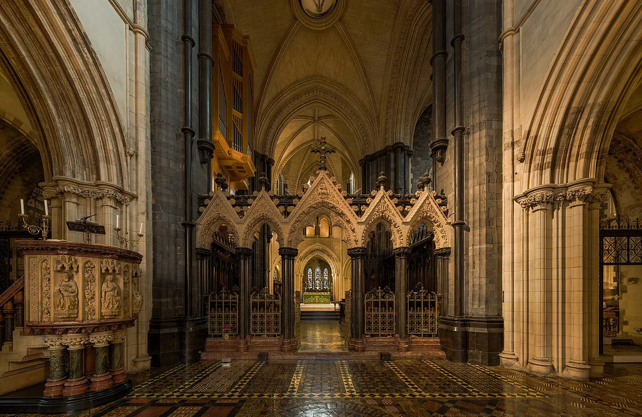 The choir screen in Christ Church Cathedral, Dublin.