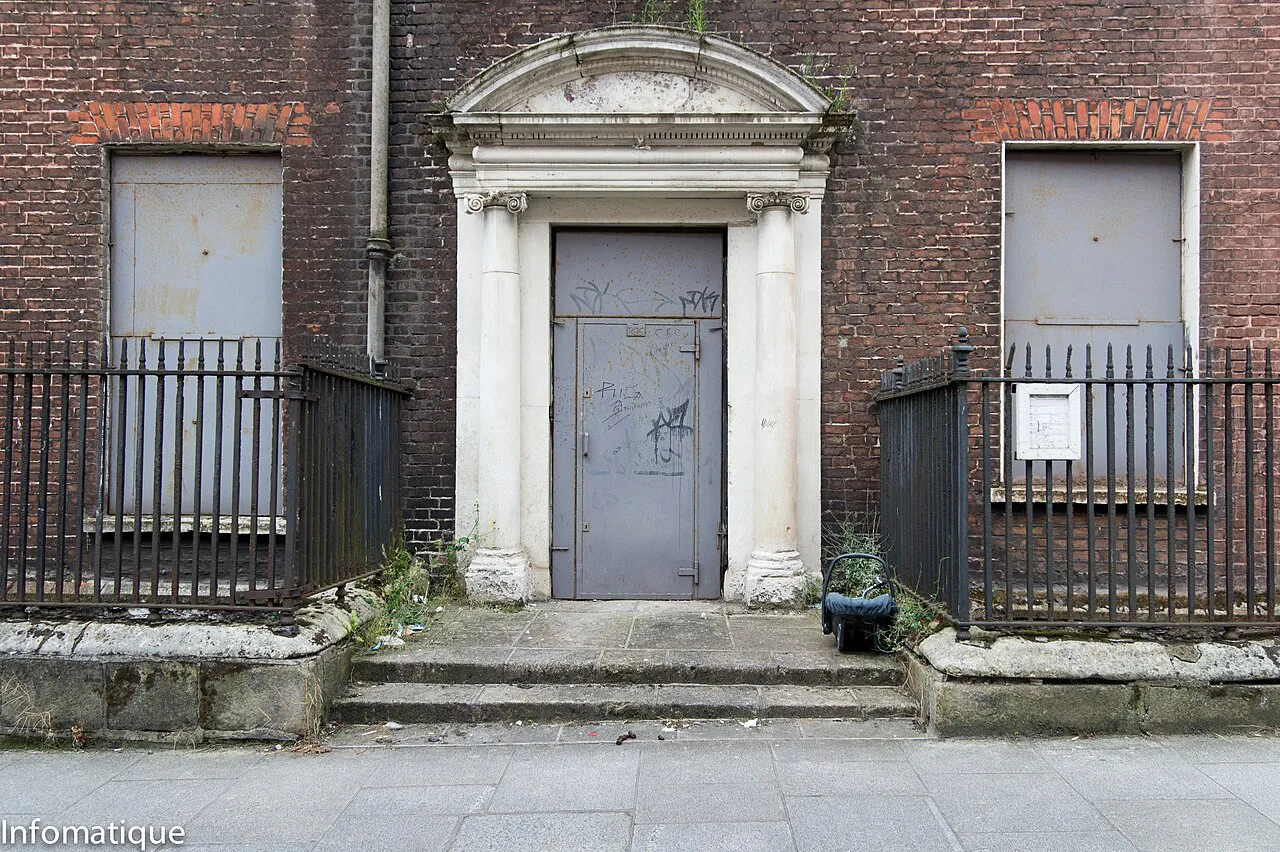 A Georgian doorway on Henrietta Street, Dublin.
