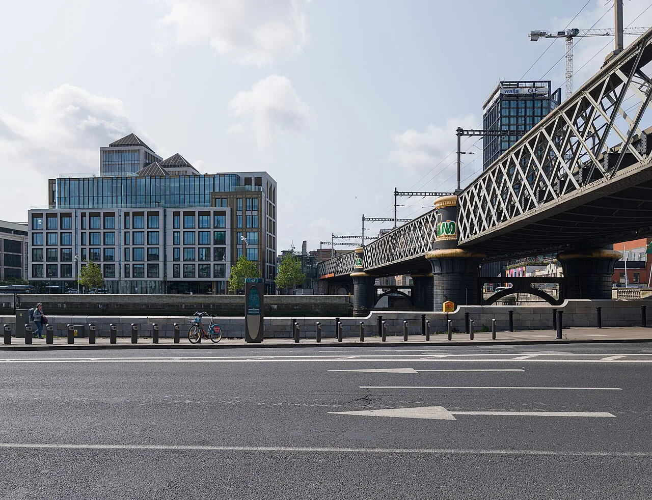 Custom House Quay and the Loopline Bridge, Dublin.