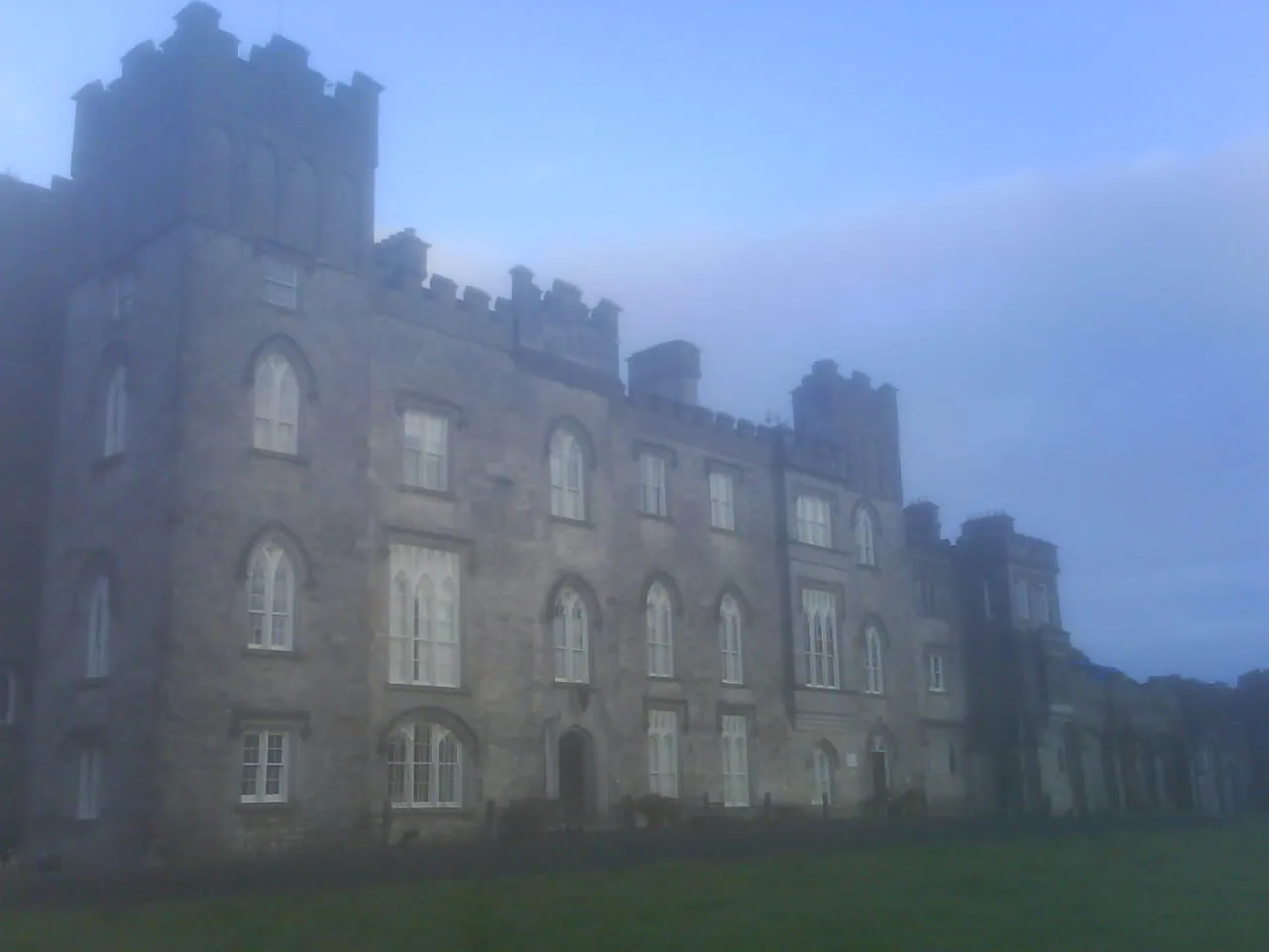 Dunsany Castle in mist, County Meath.