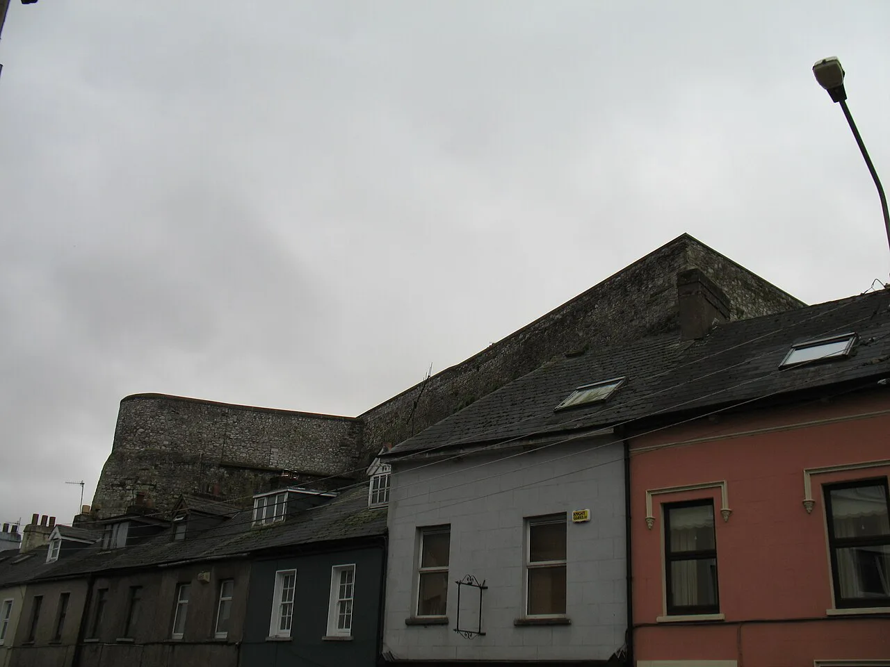 Elizabeth Fort walls viewed from the street, Cork, Ireland. Resized and converted to WebP.