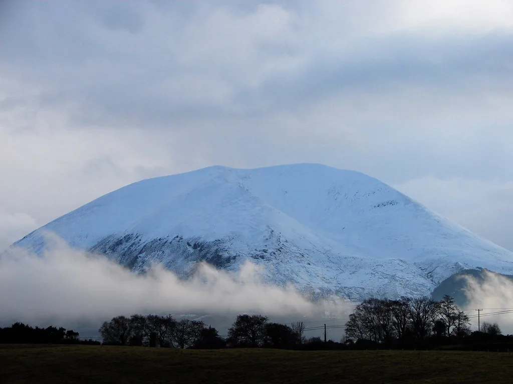 Nephin mountain under snow, County Mayo.