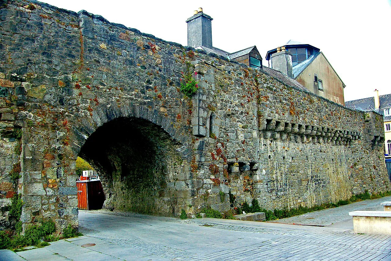 The Spanish Arch and medieval wall, Galway.