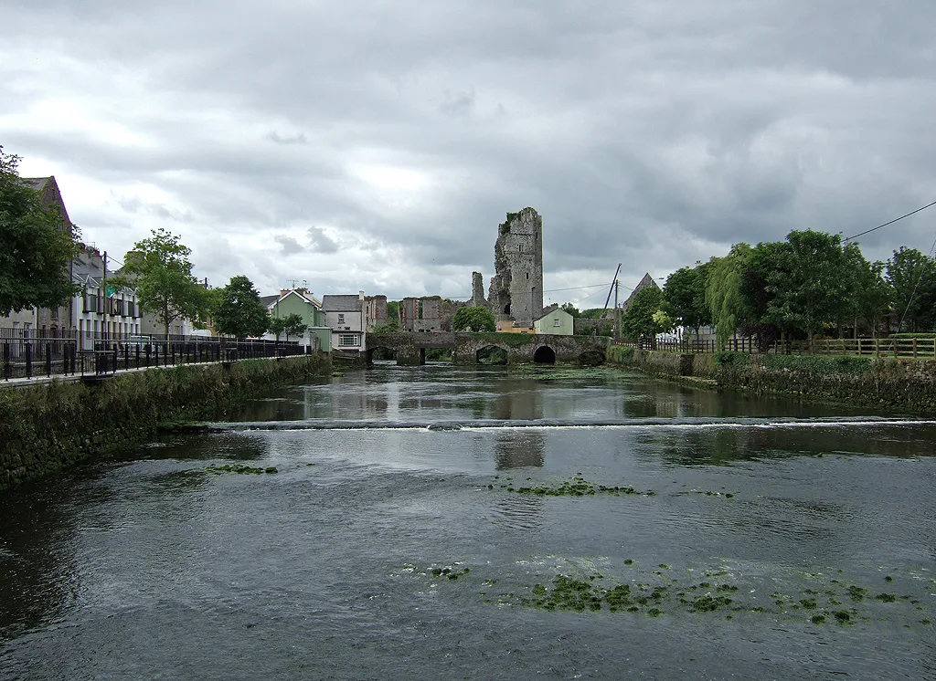 Askeaton Castle and the River Deel, County Limerick.