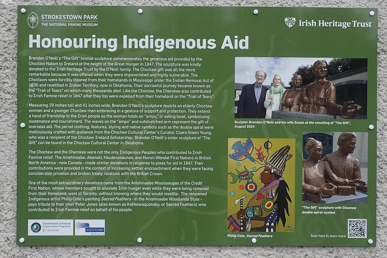 'Honouring Indigenous Aid' panel at the National Famine Museum, Strokestown.