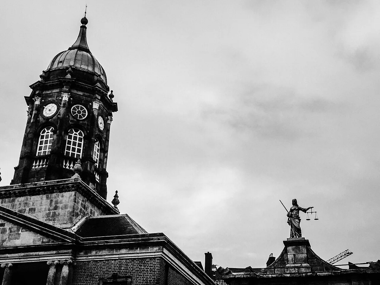 Clock tower at Dublin Castle.