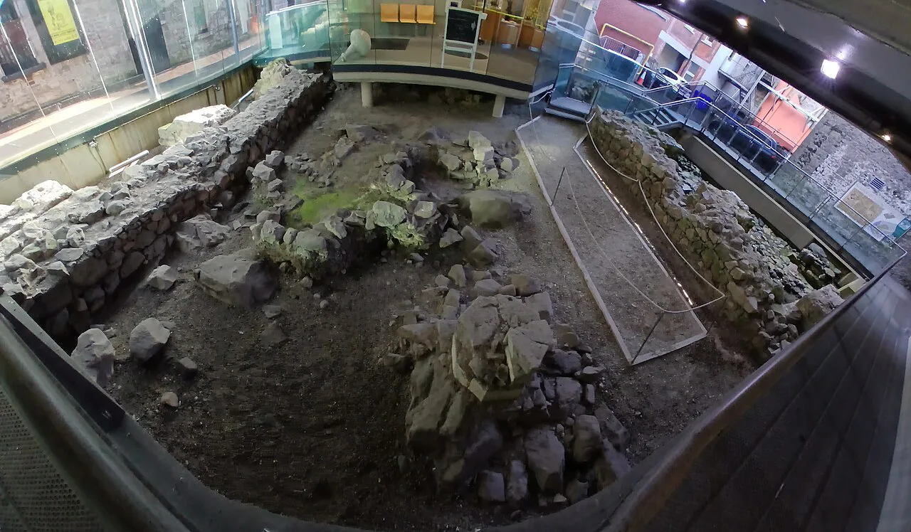 Excavated remains of the Hall of the Red Earl, Galway.