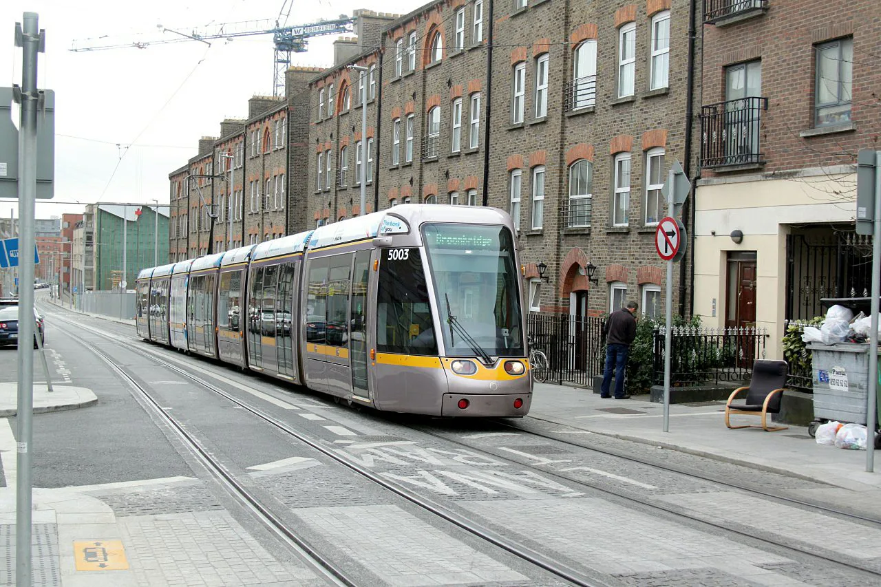 Luas tram on Dominick Street, Dublin.