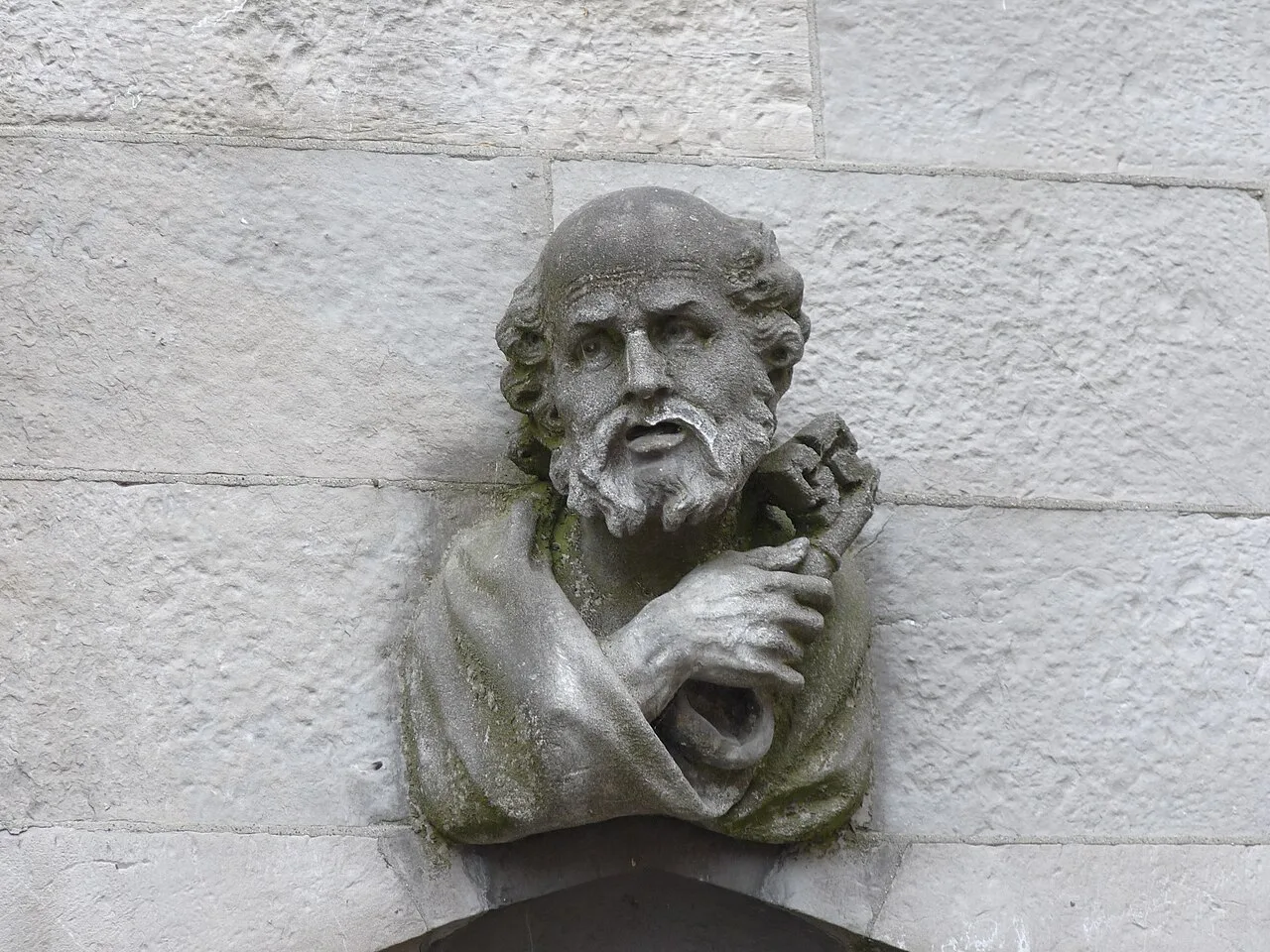 Carved head on the Chapel Royal, Dublin Castle.