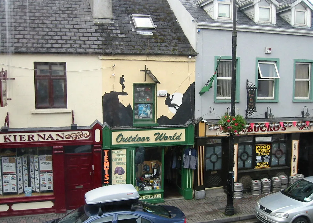 Shopfronts in Castlebar, County Mayo.
