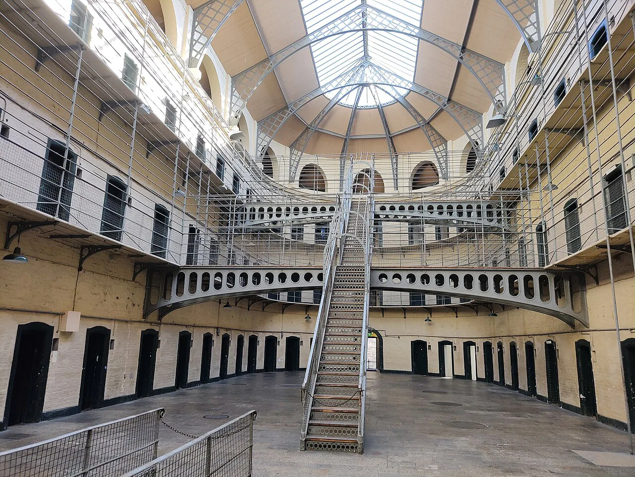 The cell hall of Kilmainham Gaol, Dublin.