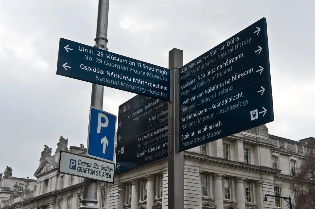 Wayfinder sign on Merrion Square, Dublin.