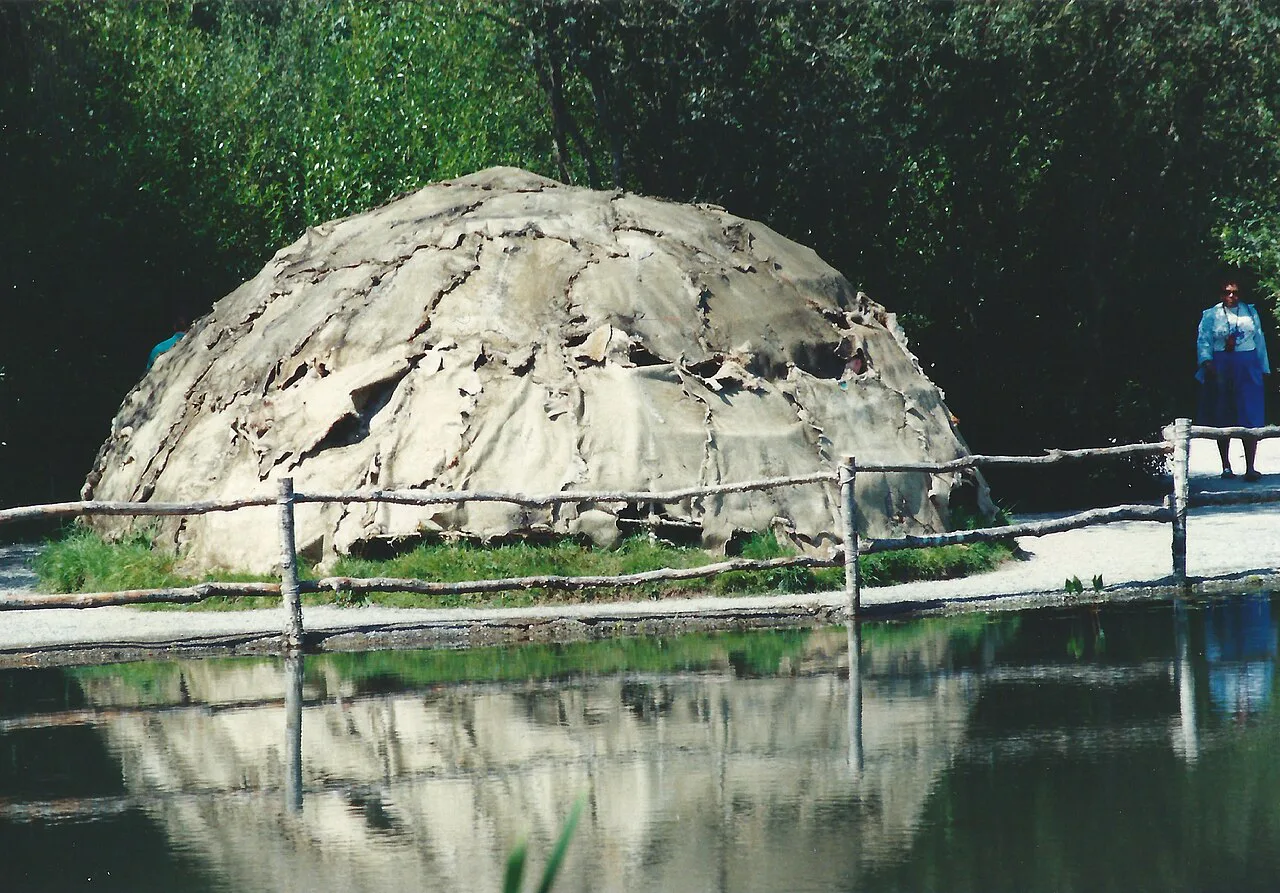 Reconstructed dwelling at the Irish National Heritage Park, County Wexford.