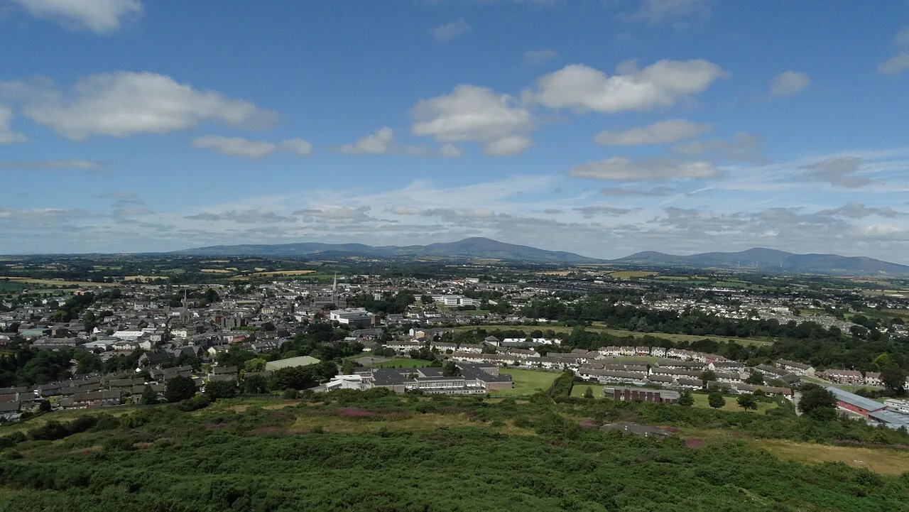 View from Vinegar Hill over Enniscorthy, County Wexford.