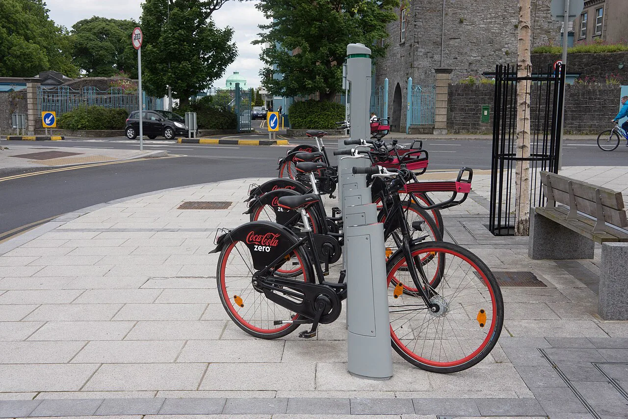 Bike-share station at John's Square, Limerick.