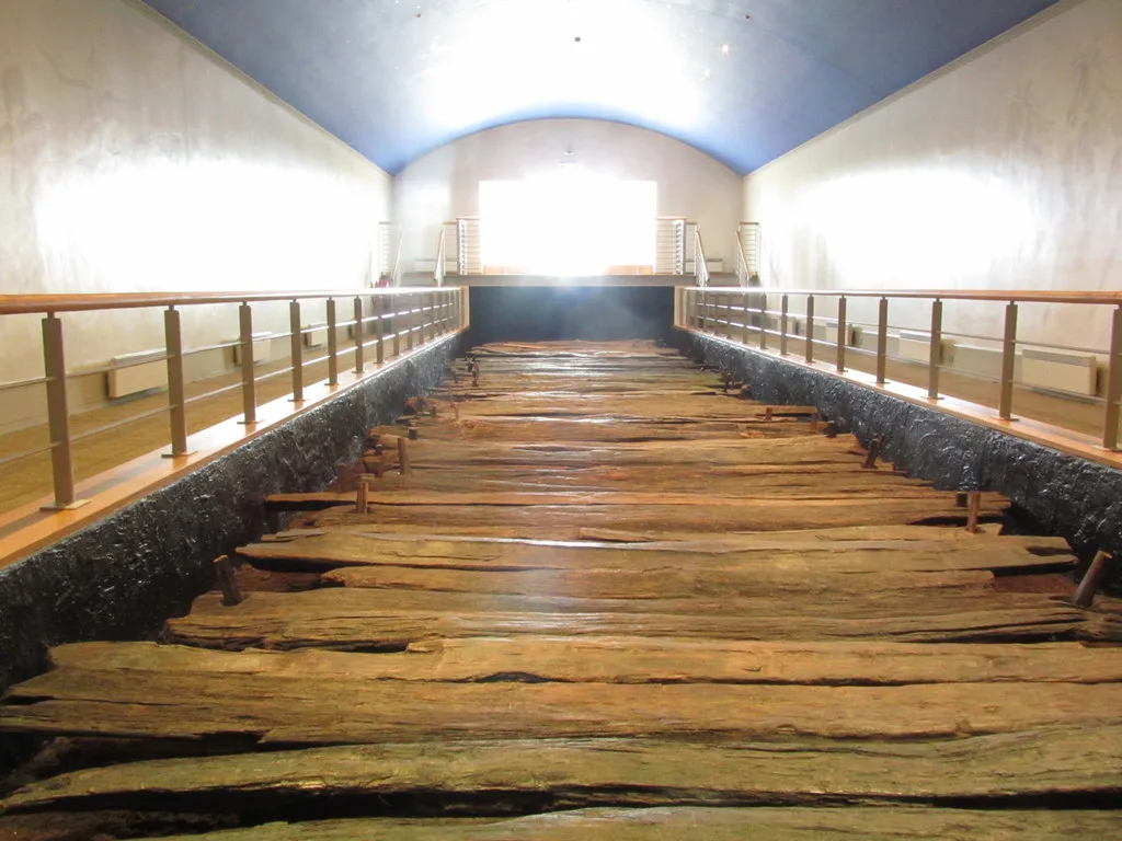The preserved trackway in the Corlea Trackway Visitor Centre, County Longford.