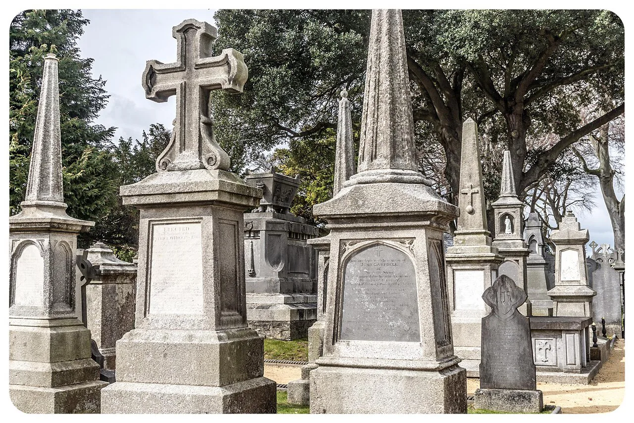 Monuments in Glasnevin Cemetery, Dublin.