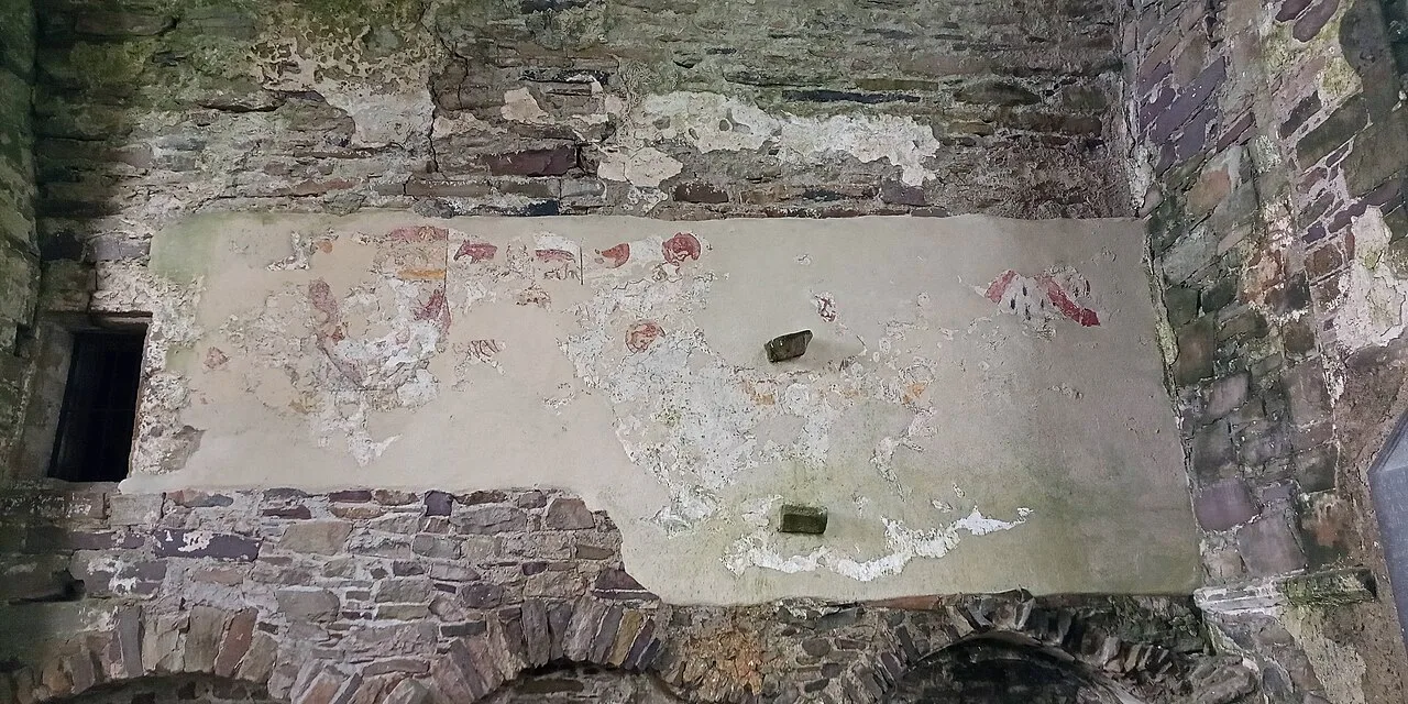 A fresco fragment at Jerpoint Abbey, County Kilkenny.