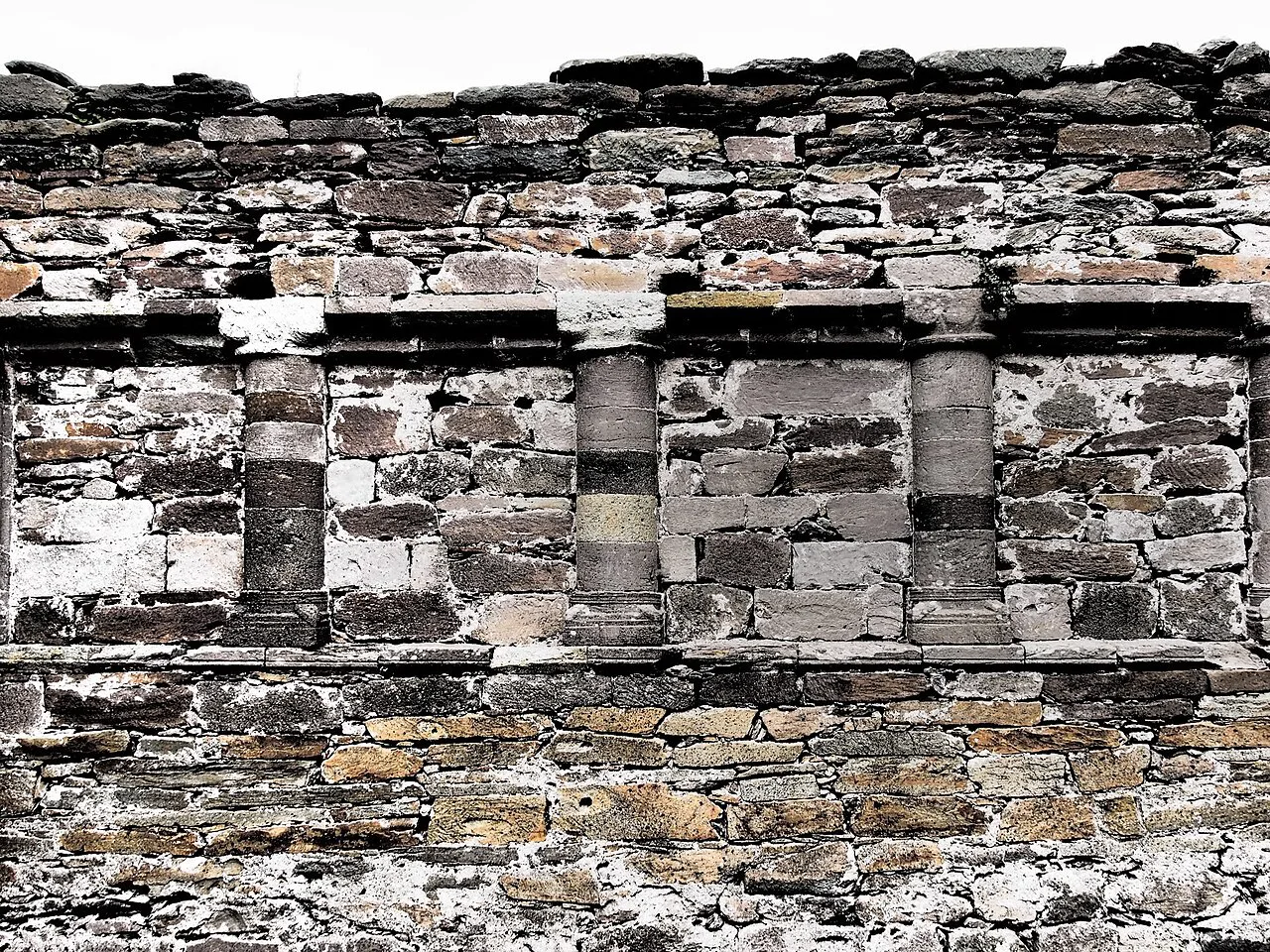 Blind arcade inside Kilmalkedar Church, County Kerry.