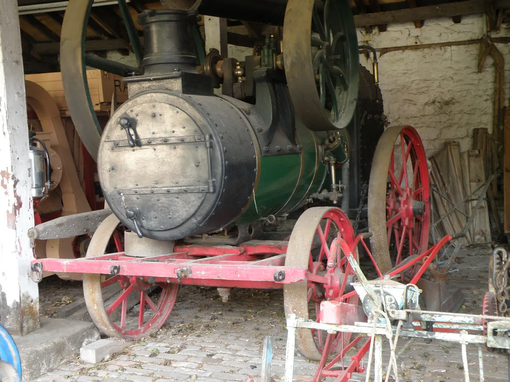A steam threshing machine.