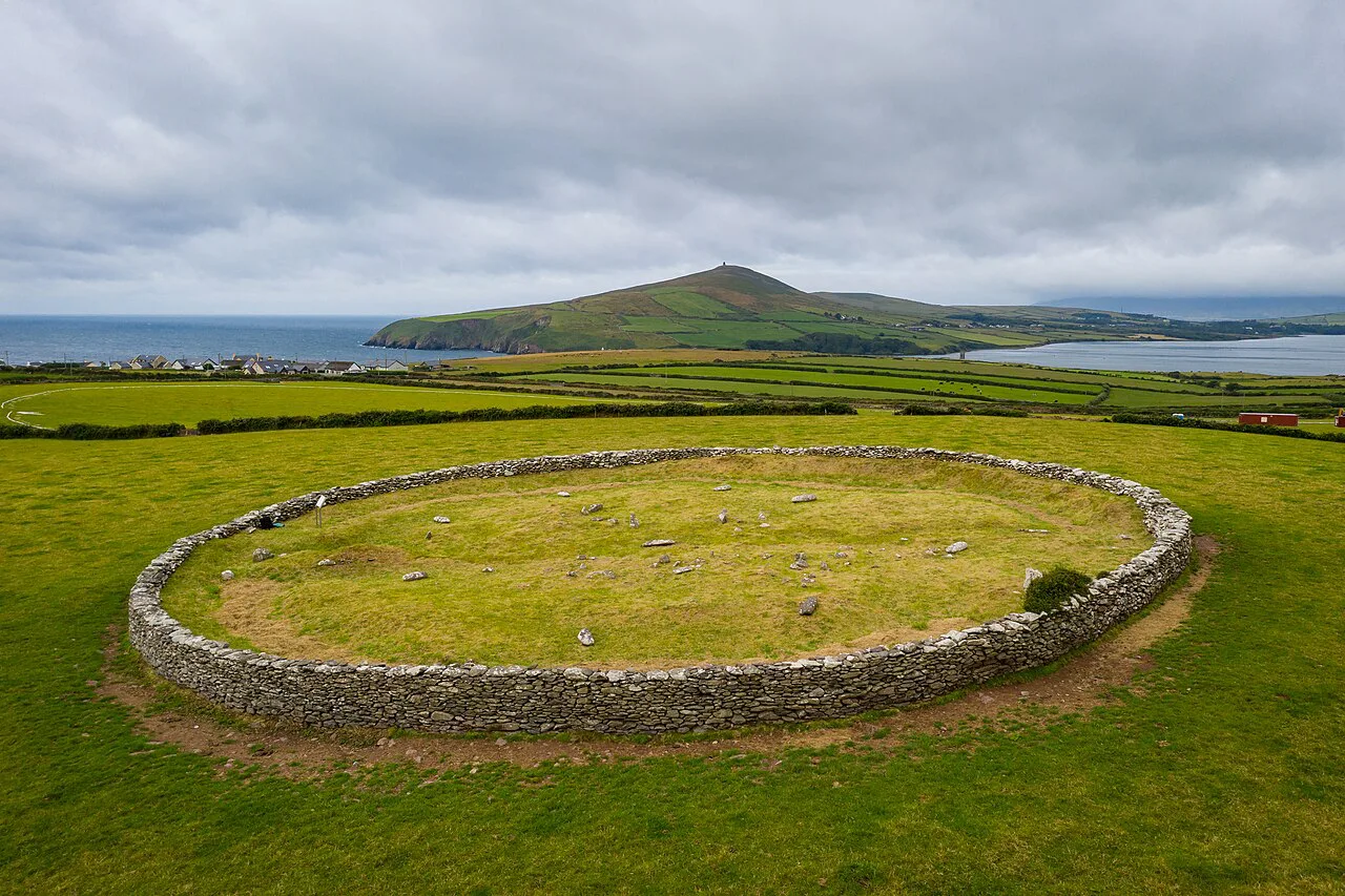 Enclosure of the Ballintaggart ogham stones, Dingle Peninsula, County Kerry.