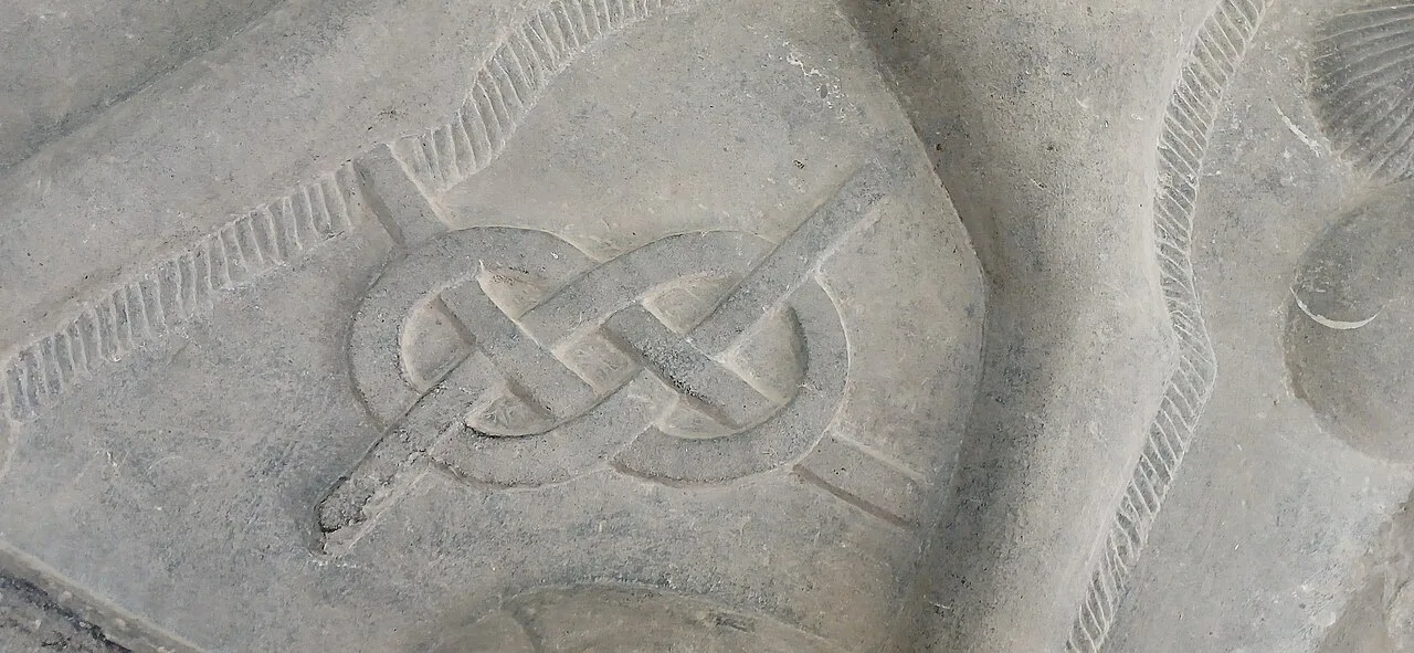 Carved Ormond knot detail at Ormond Castle, Carrick-on-Suir.