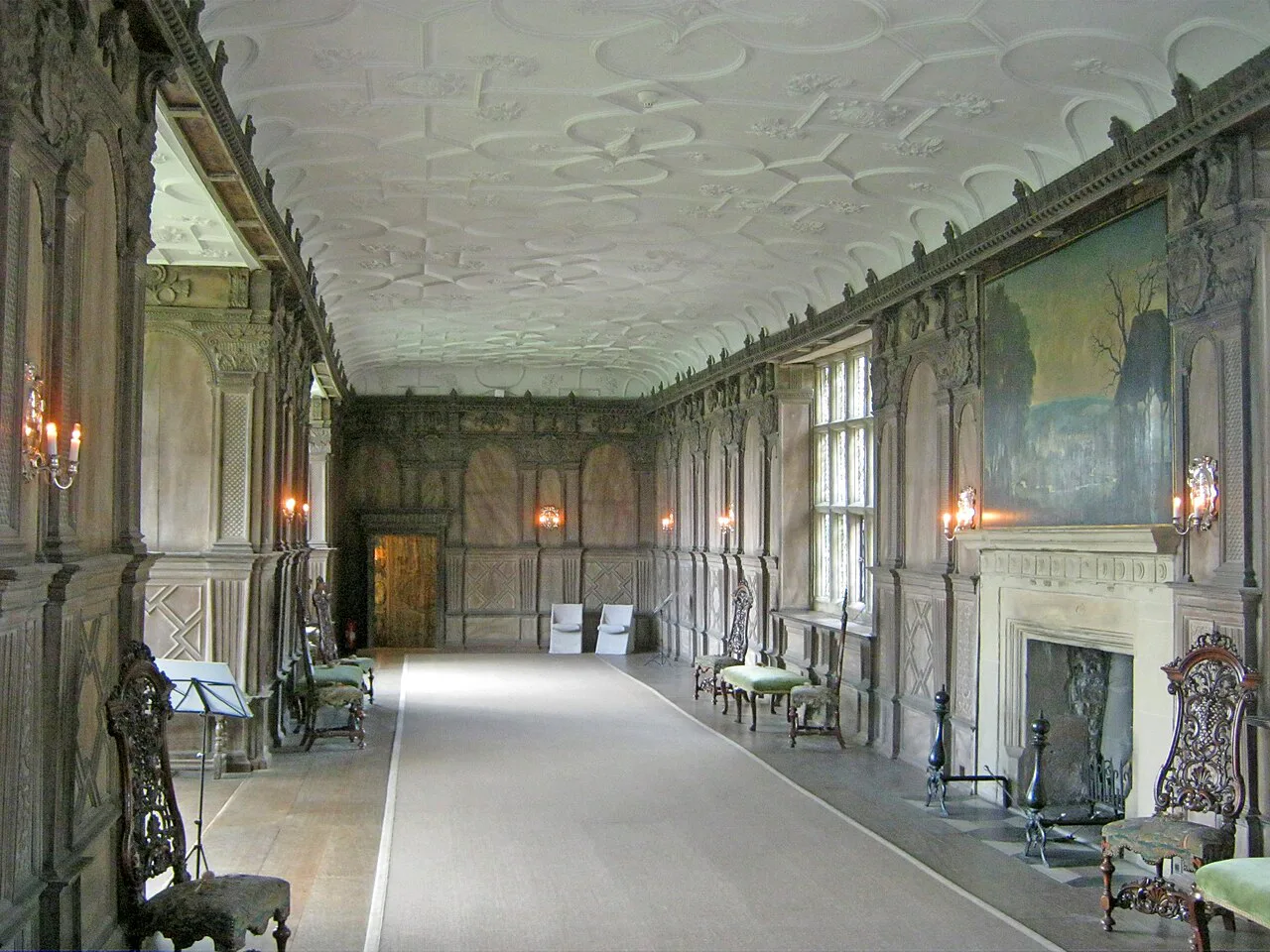 The Long Gallery inside Ormond Castle, Carrick-on-Suir.
