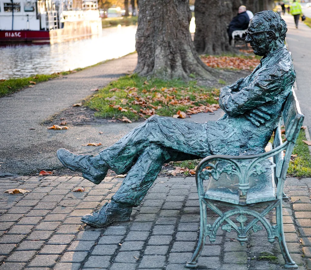 Patrick Kavanagh statue on the Grand Canal, Dublin.