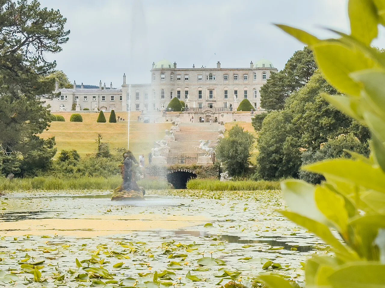 Powerscourt House across the lake, County Wicklow.