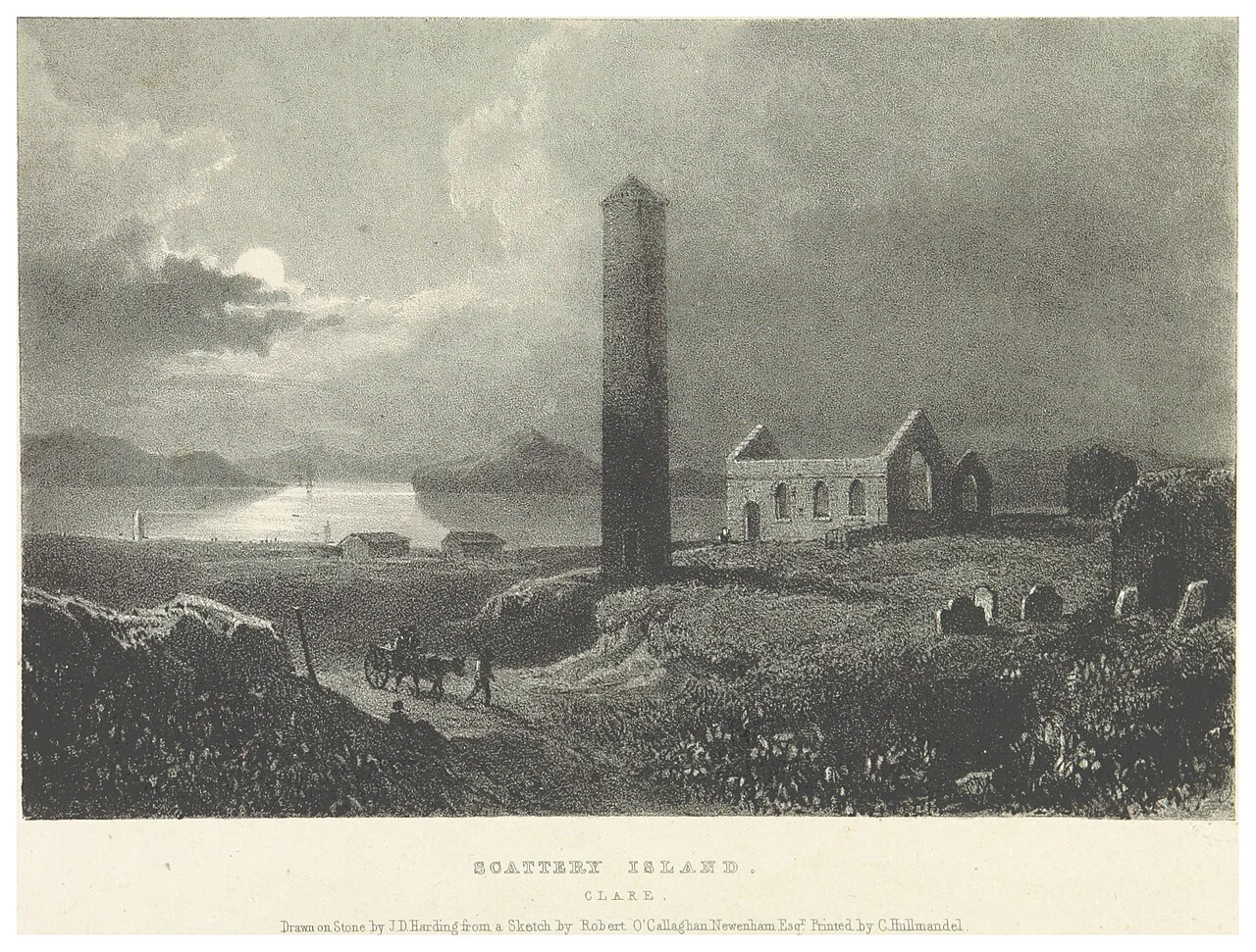 Nineteenth-century engraving of Scattery Island, County Clare.