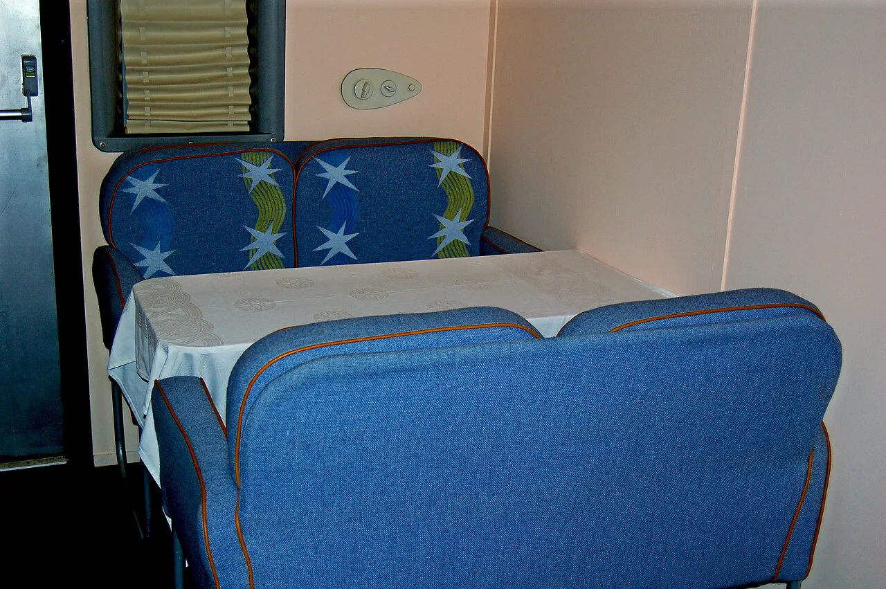 Inside the Boeing 314 replica at the Foynes Flying Boat Museum.