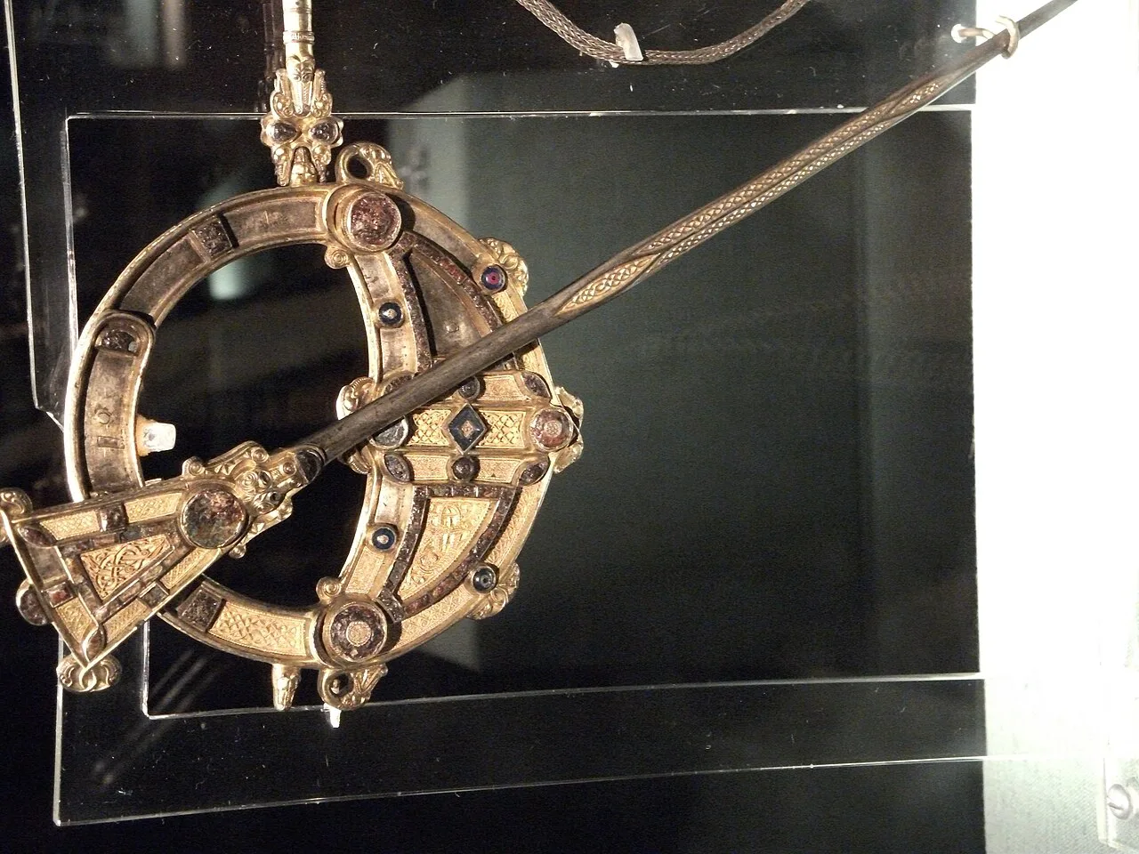 The Tara Brooch photographed in a museum display case, Dublin.