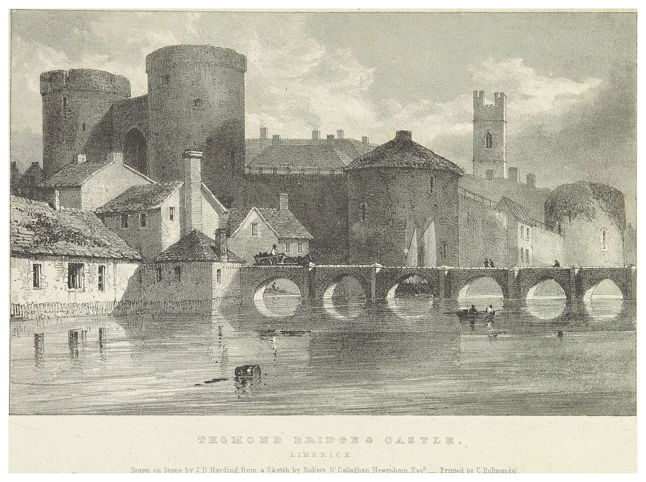 Thomond Bridge and King John's Castle in an 1830 engraving.