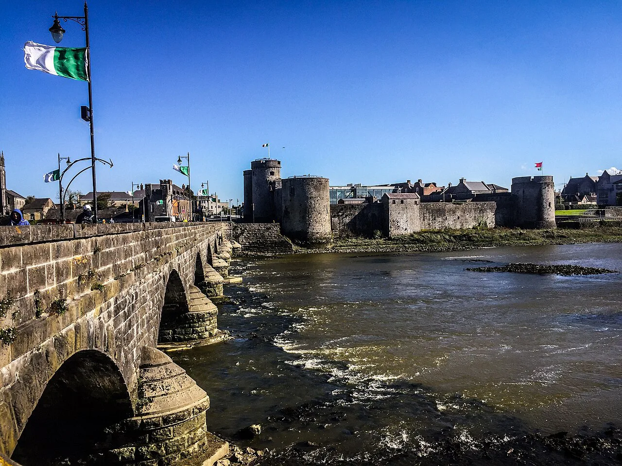 Thomond Bridge and King John's Castle, Limerick.