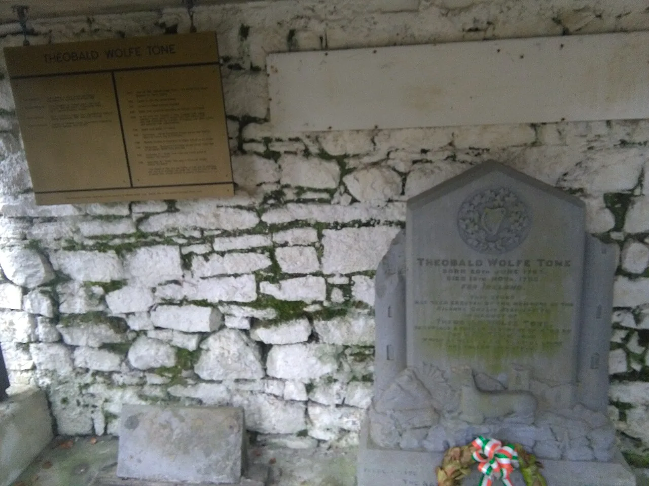 Wolfe Tone's grave at Bodenstown, County Kildare.